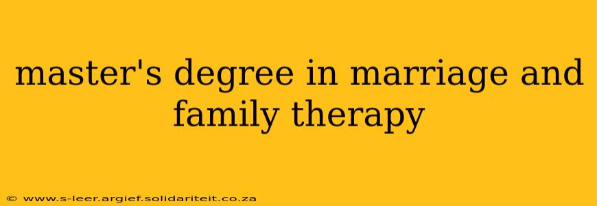 master's degree in marriage and family therapy