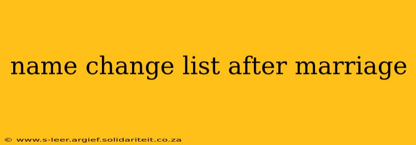 name change list after marriage