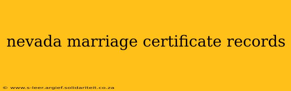 nevada marriage certificate records