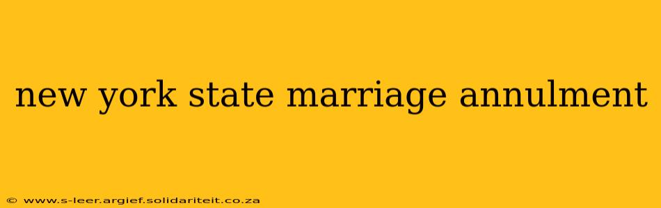 new york state marriage annulment