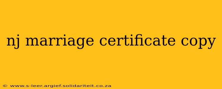 nj marriage certificate copy