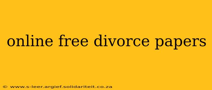 online free divorce papers