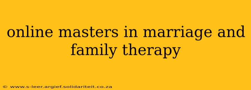 online masters in marriage and family therapy