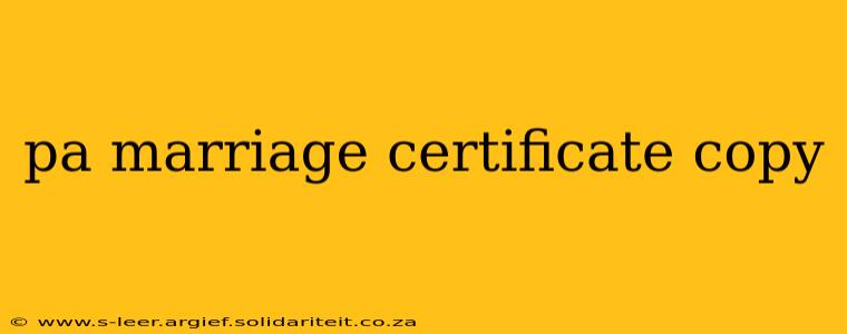 pa marriage certificate copy