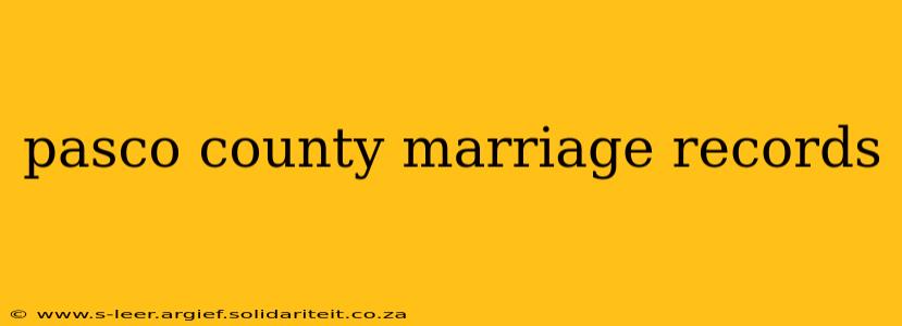 pasco county marriage records