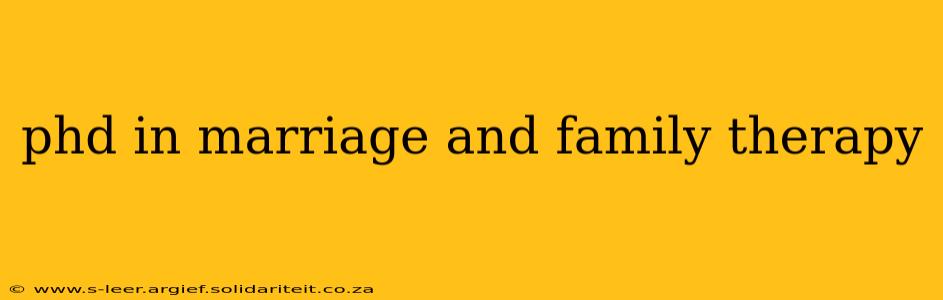 phd in marriage and family therapy