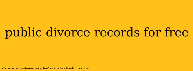 public divorce records for free
