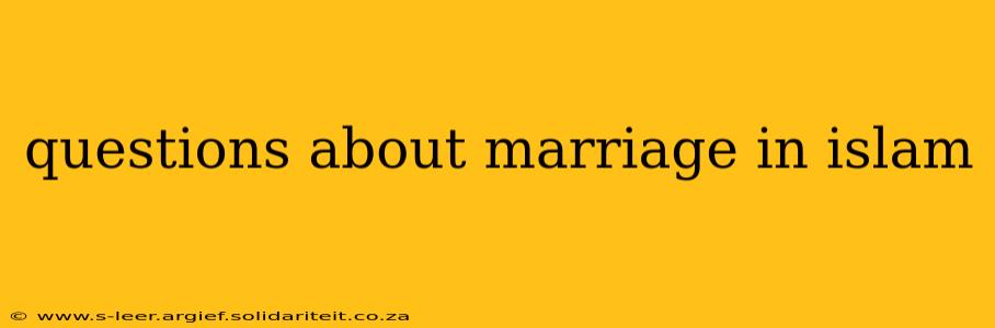 questions about marriage in islam
