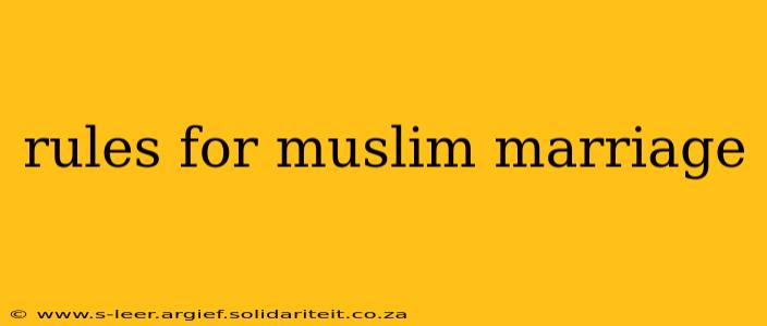 rules for muslim marriage