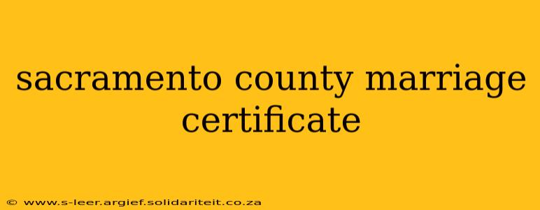 sacramento county marriage certificate