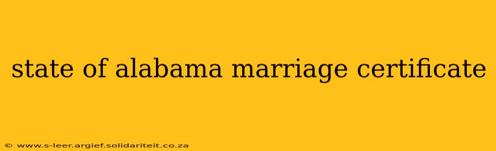 state of alabama marriage certificate