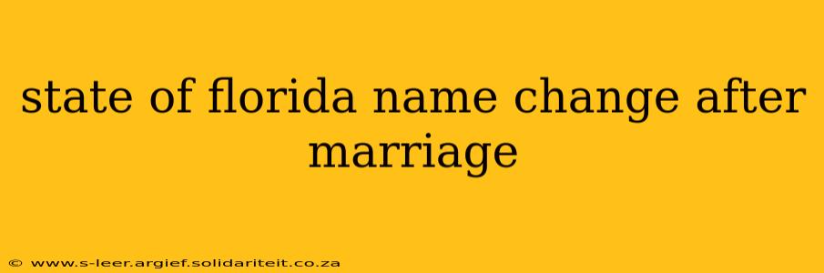 state of florida name change after marriage