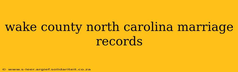 wake county north carolina marriage records
