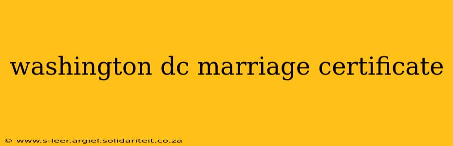 washington dc marriage certificate