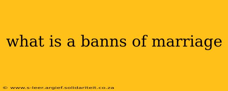 what is a banns of marriage