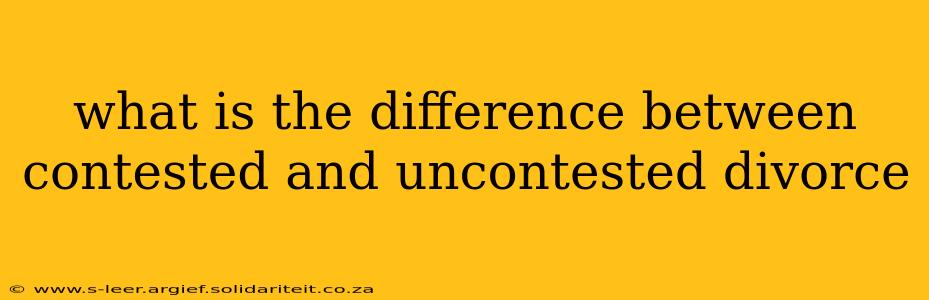 what is the difference between contested and uncontested divorce