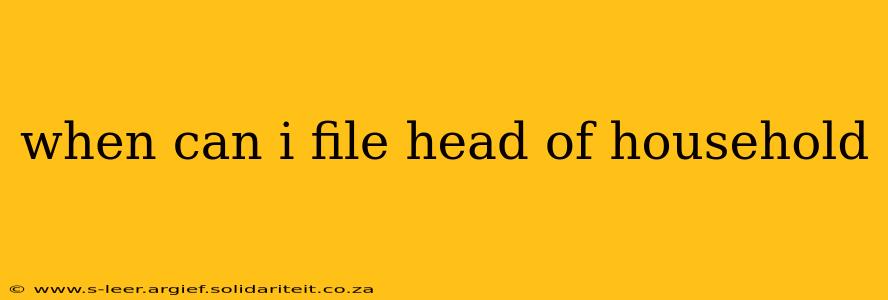 when can i file head of household